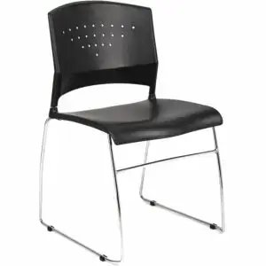Jess Steel Black Stack Chair With Chrome Frame